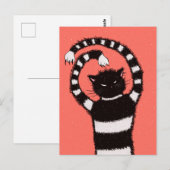 Kat-wintersneeuwvlokken Briefkaart (Voorkant / Achterkant)