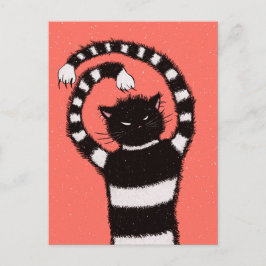 Kat-wintersneeuwvlokken Briefkaart