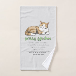 Kat Wisdom - Funny Cat Rules met een bruine kat Bad Handdoek