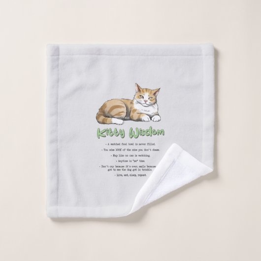 Kat Wisdom - Funny Cat Rules met een bruine kat Bad Handdoek (Wasdoekje)
