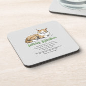 Kat Wisdom - Funny Cat Rules met een bruine kat Bier Onderzetter (Linkerzijde)