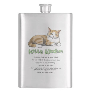 Kat Wisdom - Funny Cat Rules met een bruine kat Flacon