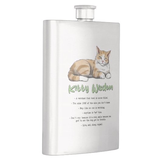Kat Wisdom - Funny Cat Rules met een bruine kat Flacon (Rechts)