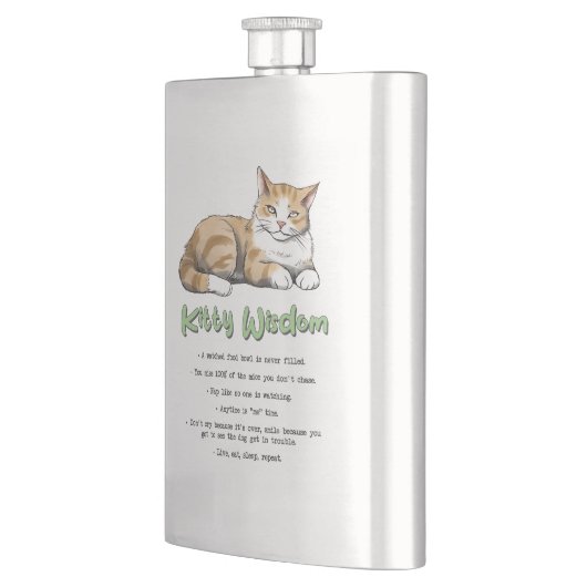 Kat Wisdom - Funny Cat Rules met een bruine kat Flacon (Links)