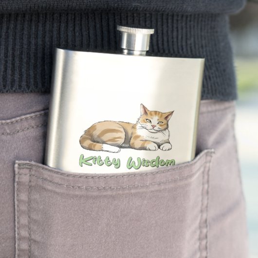 Kat Wisdom - Funny Cat Rules met een bruine kat Flacon (Voorbeeld)