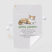 Kat Wisdom - Funny Cat Rules met een bruine kat Golfhanddoek (Insitu)