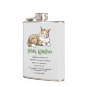 Kat Wisdom - Funny Cat Rules met een bruine kat Heupfles (Links)