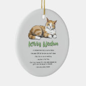 Kat Wisdom - Funny Cat Rules met een bruine kat Keramisch Ornament (Rechts)