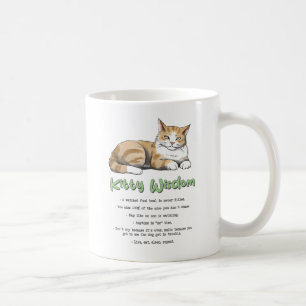 Kat Wisdom - Funny Cat Rules met een bruine kat Koffiemok