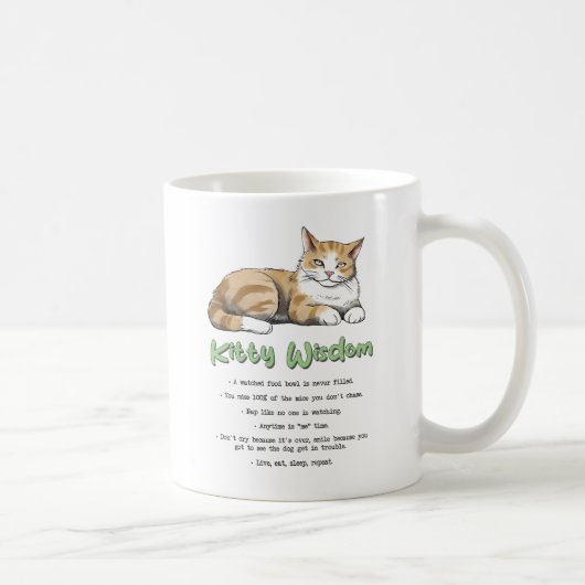 Kat Wisdom - Funny Cat Rules met een bruine kat Koffiemok (Rechts)