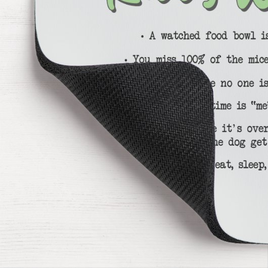 Kat Wisdom - Funny Cat Rules met een bruine kat Muismat (Hoek)