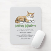 Kat Wisdom - Funny Cat Rules met een bruine kat Muismat (Met muis)