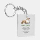Kat Wisdom - Funny Cat Rules met een bruine kat Sleutelhanger (Voorkant Links)