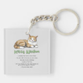 Kat Wisdom - Funny Cat Rules met een bruine kat Sleutelhanger (Achterkant)