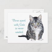 Kat Wisdom - Tijd besteed aan katten Briefkaart (Voorkant / Achterkant)