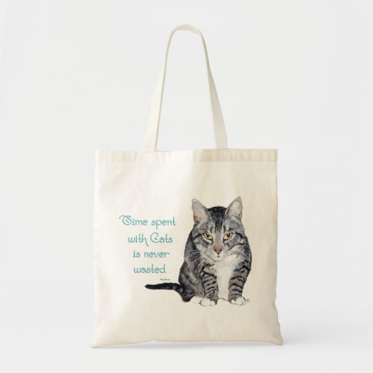 Kat Wisdom - Tijd besteed aan katten Tote Bag (Voorkant)
