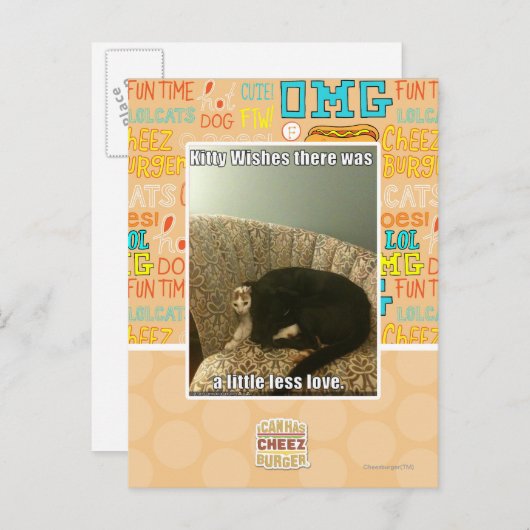 Kat Wishes Briefkaart (Voorkant / Achterkant)
