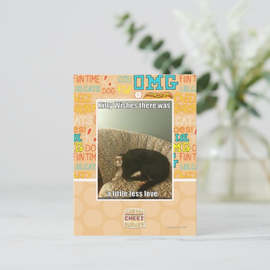 Kat Wishes Briefkaart (Staand voorkant)