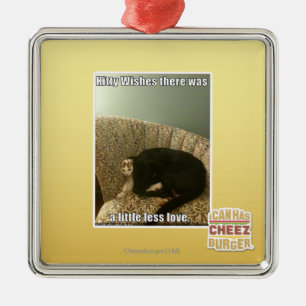 Kat Wishes Metalen Ornament