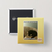 Kat Wishes Vierkante Button 5,1 Cm (Voorkant /achterkant)