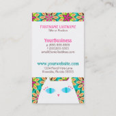  Kat Wit en Floral Visitekaartje (Achterkant)