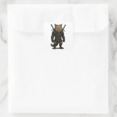 Kat Witcher – Middeleeuwse Fantasie Krijger Vierkante Sticker (Tas)