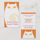  Kat Witte en Oranje strepen Visitekaartje (Voorkant / Achterkant)