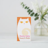  Kat Witte en Oranje strepen Visitekaartje (Staand voorkant)