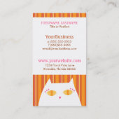  Kat Witte en Oranje strepen Visitekaartje (Achterkant)