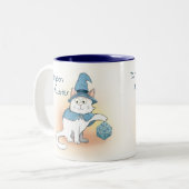 Kat Wizard met Dice Tweekleurige Koffiemok (Voorkant links)