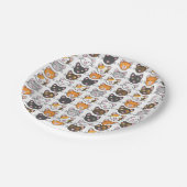 Kat wordt geconfronteerd met Borden met een katten Papieren Bordje (Gekanteld)