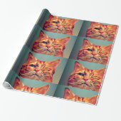 KAT-WRAPPINGPAPIER VAN GINGER CAT-WINKELKUNST CADEAUPAPIER (Uitgerold)