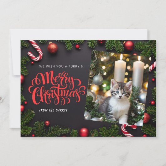 Kat Xmas vakantiekaart Feestdagenkaart (Voorkant)