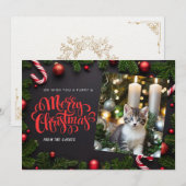 Kat Xmas vakantiekaart Feestdagenkaart (Voorkant / Achterkant)