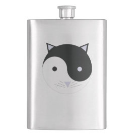 Kat Yin Yang Meditatie Ontwerp Zwart, Wit, Flacon