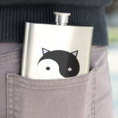 Kat Yin Yang Meditatie Ontwerp Zwart, Wit, Flacon (Voorbeeld)