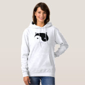 Kat Yin Yang Meditatie Ontwerp Zwart, Wit, Hoodie (Voorkant volledig)