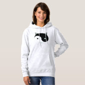 Kat Yin Yang met Mint Groen, Zwart en Wit Hoodie (Voorkant volledig)
