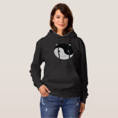 Kat Yin Yang met Mint Groen, Zwart en Wit Hoodie (Voorkant volledig)