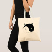 Kat Yin Yang met Mint Groen, Zwart en Wit Tote Bag (Voorkant (product))