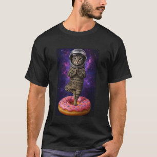 Kat Yoga Galaxy Donut Kosmische Ruimte Kitten Dier T-shirt
