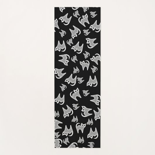 Kat Yoga Mats - zwart-wit Yogamat (Voorkant)