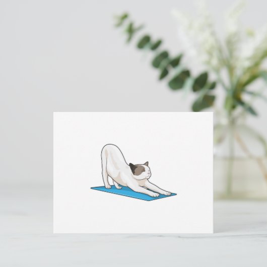 Kat Yoga Meditatie Fitness Briefkaart (Staand voorkant)