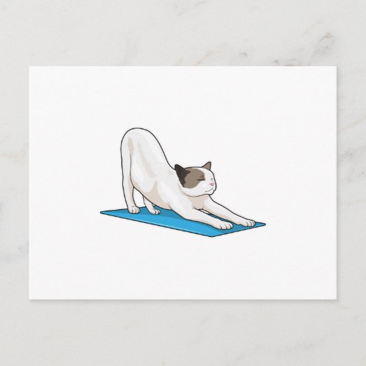 Kat Yoga Meditatie Fitness Briefkaart (Voorkant)
