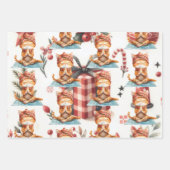Kat Yoga met Kerst thema Inpakpapier Vel (Voorkant 2)