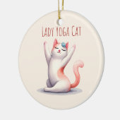 Kat Yoga Pose - Dame Yoga Kat Keramisch Ornament (Links)