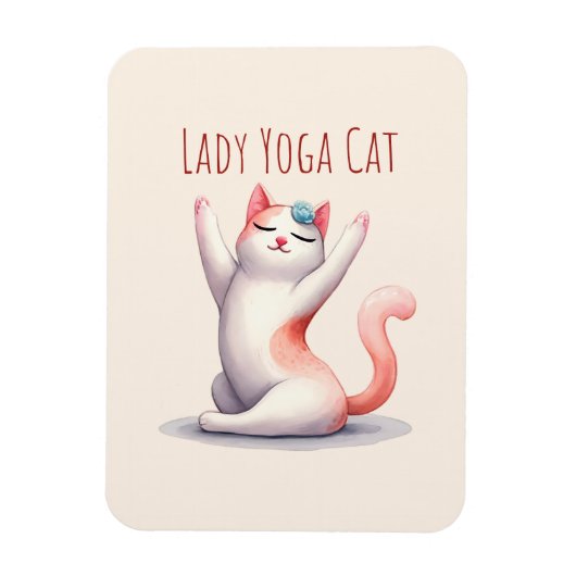 Kat Yoga Pose - Dame Yoga Kat Magneet (Verticaal)