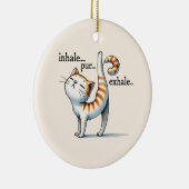 Kat Yoga Pose - Inhaleren - PUR - Uitademen Keramisch Ornament (Rechts)