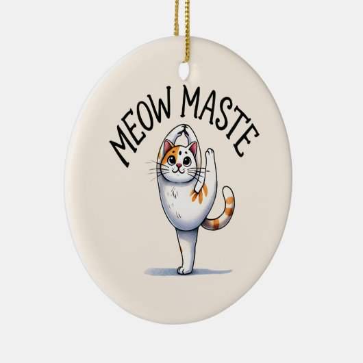 Kat Yoga Pose - Meow Maste Keramisch Ornament (Rechts)