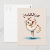 Kat Yoga Pose - Miauw Briefkaart (Voorkant / Achterkant)